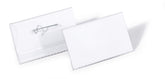 Durable Name Badge 40x75mm with Pin Includes Blank Insert Cards Transparent (Pack 100) - 800819